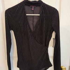 Black Velvet Choker Bodysuit NWT